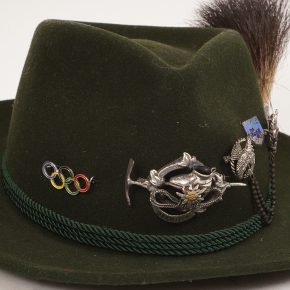 Vintage Dark Green Lembert Standard with 5 Pins Hat Size Small - Picture 5 of 12